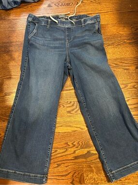 Torrid Blue Wide-Leg Short Length Jeans with Drawstring Waist